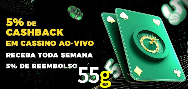 Promoções do cassino ao Vivo 55g